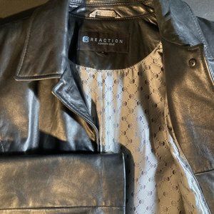 Kenneth Cole REACTION full-length women's leather jacket trench